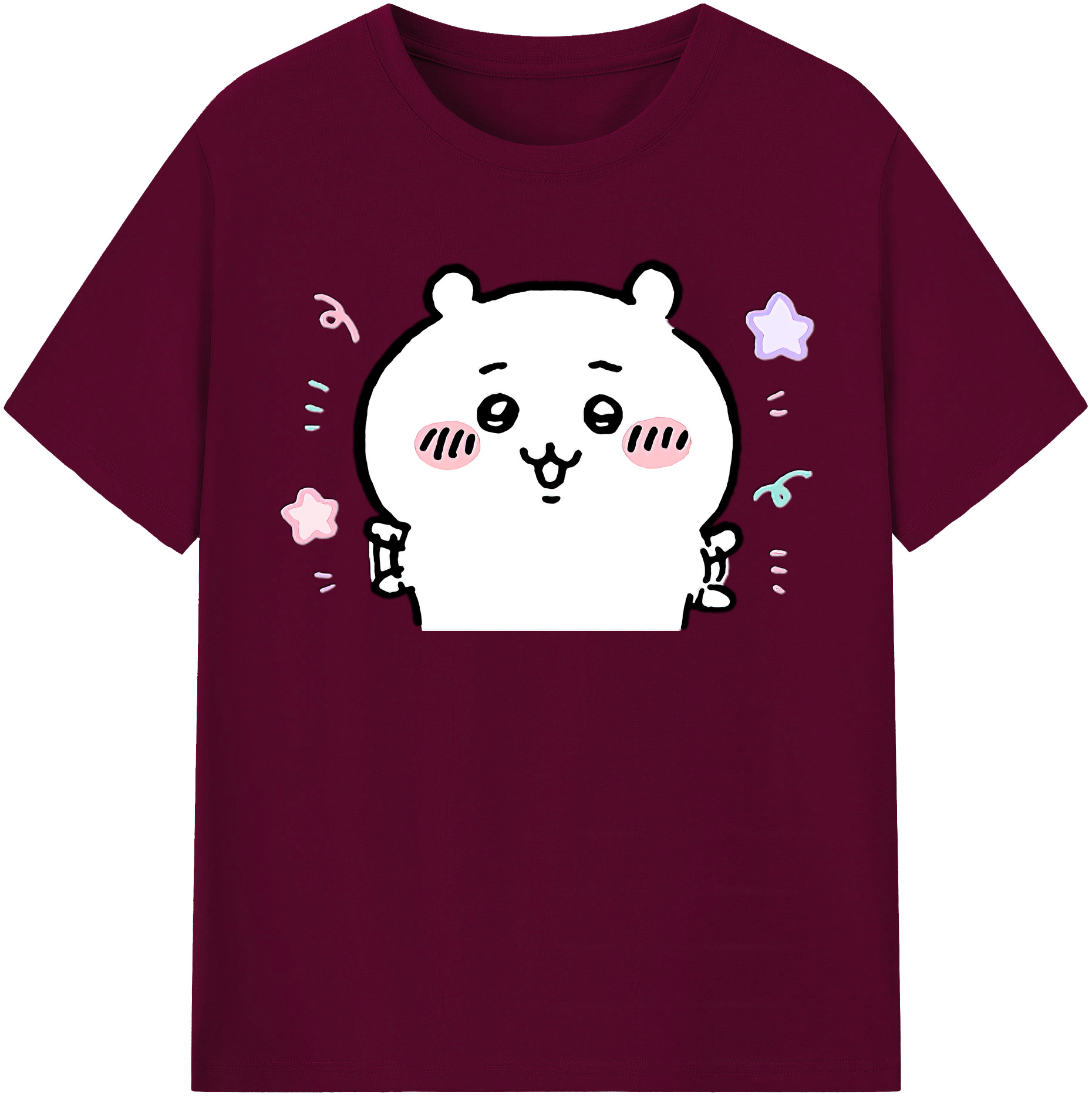 （画像用） ちいかわ ちいかわ Chii-kawa chiikawa レディースカジュアルプリントTシャツ（綿100％）